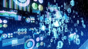 Digital transformation concept. Binary code. Programming.